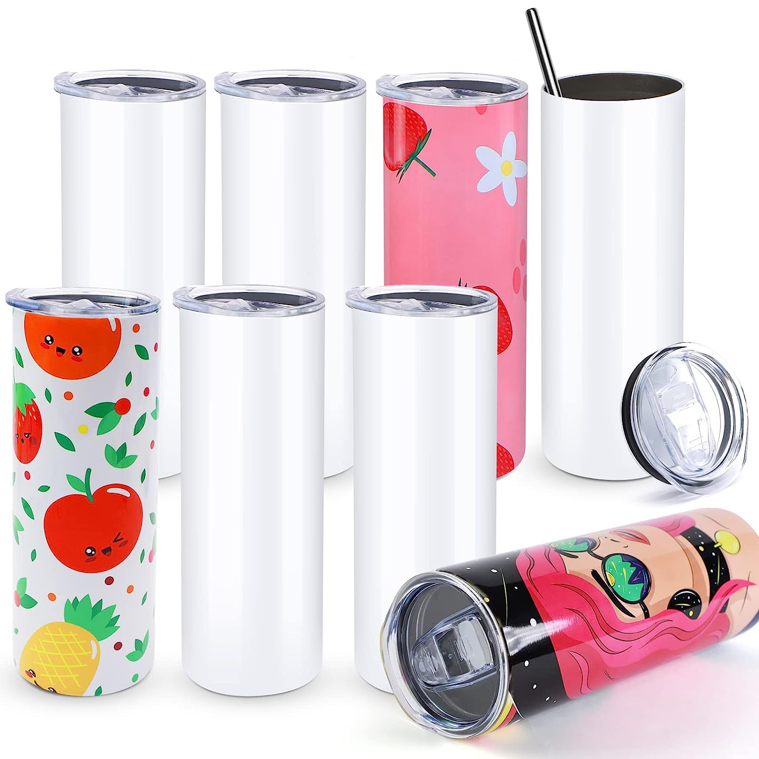Sublimation Mug White - HTVRONT 8pcs 스테인레스 20 OZ 승화